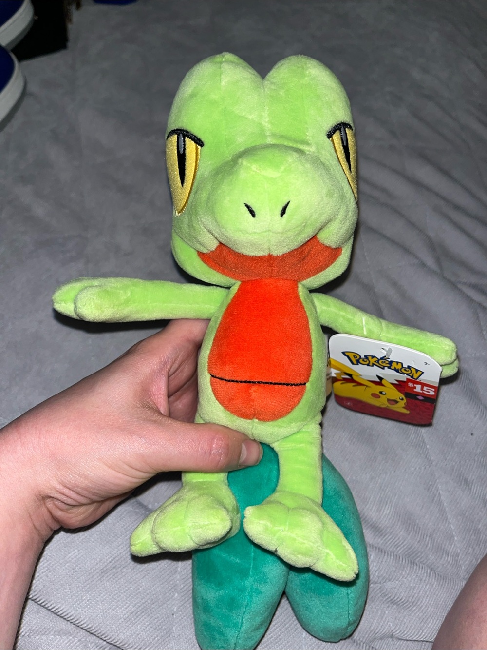 Pokemon Treeko Plush Toy - Green, Orange, Teal